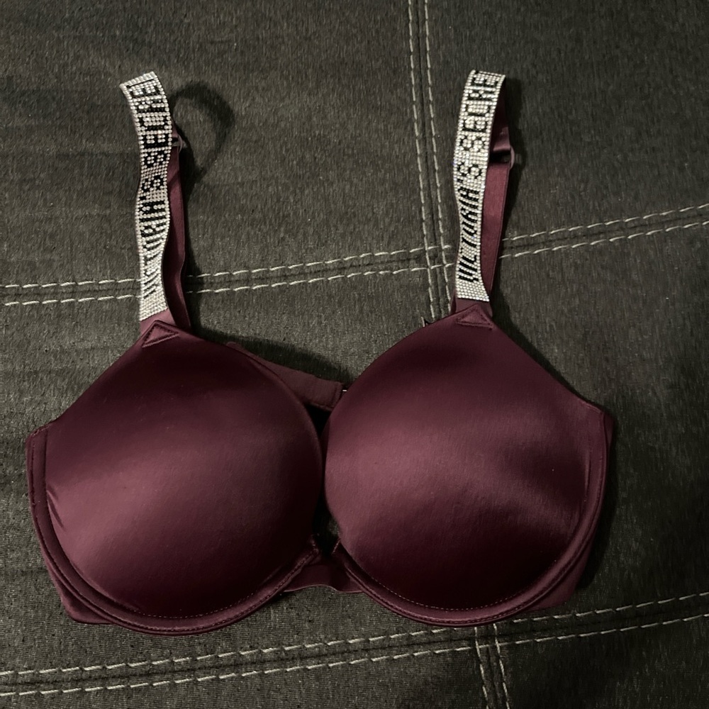 Purple Victoria's Secret push-up bra with shine strap BRAND NEW